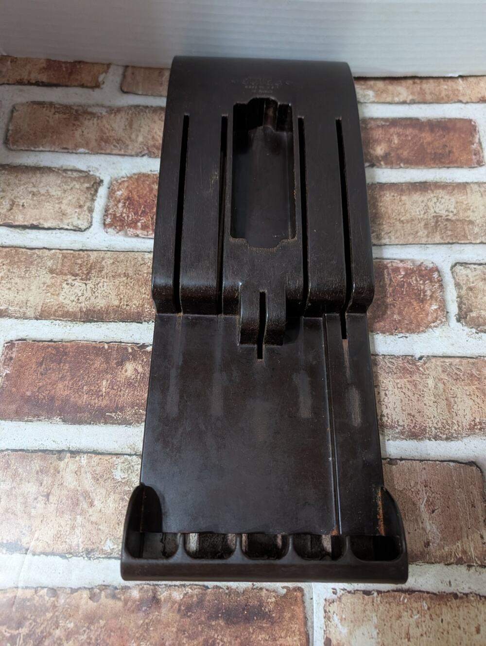 Vintage Cutco Dark Brown Bakelite Resin Wall Mount / Drawer Knife Holder Block